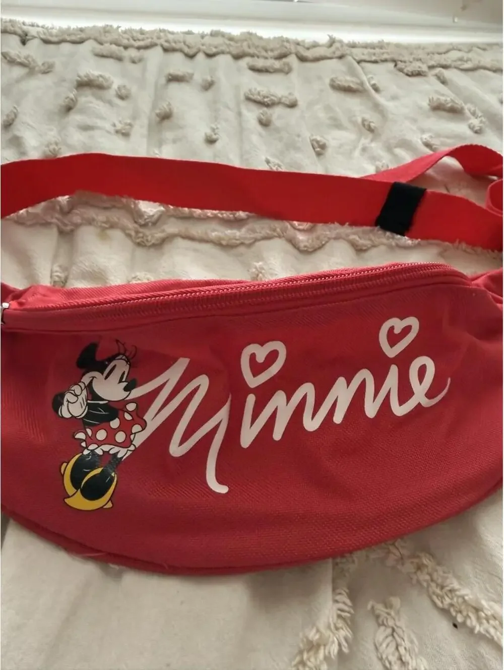 Disney Minnie Mouse Red Fanny Pack Waist Bag Adjustable Strap